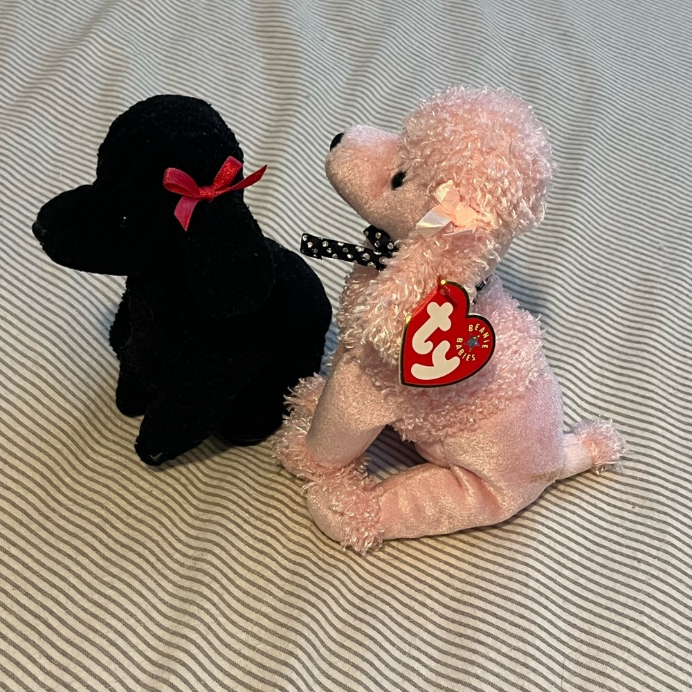 TY Plush Dog Toy Set - Black and Pink